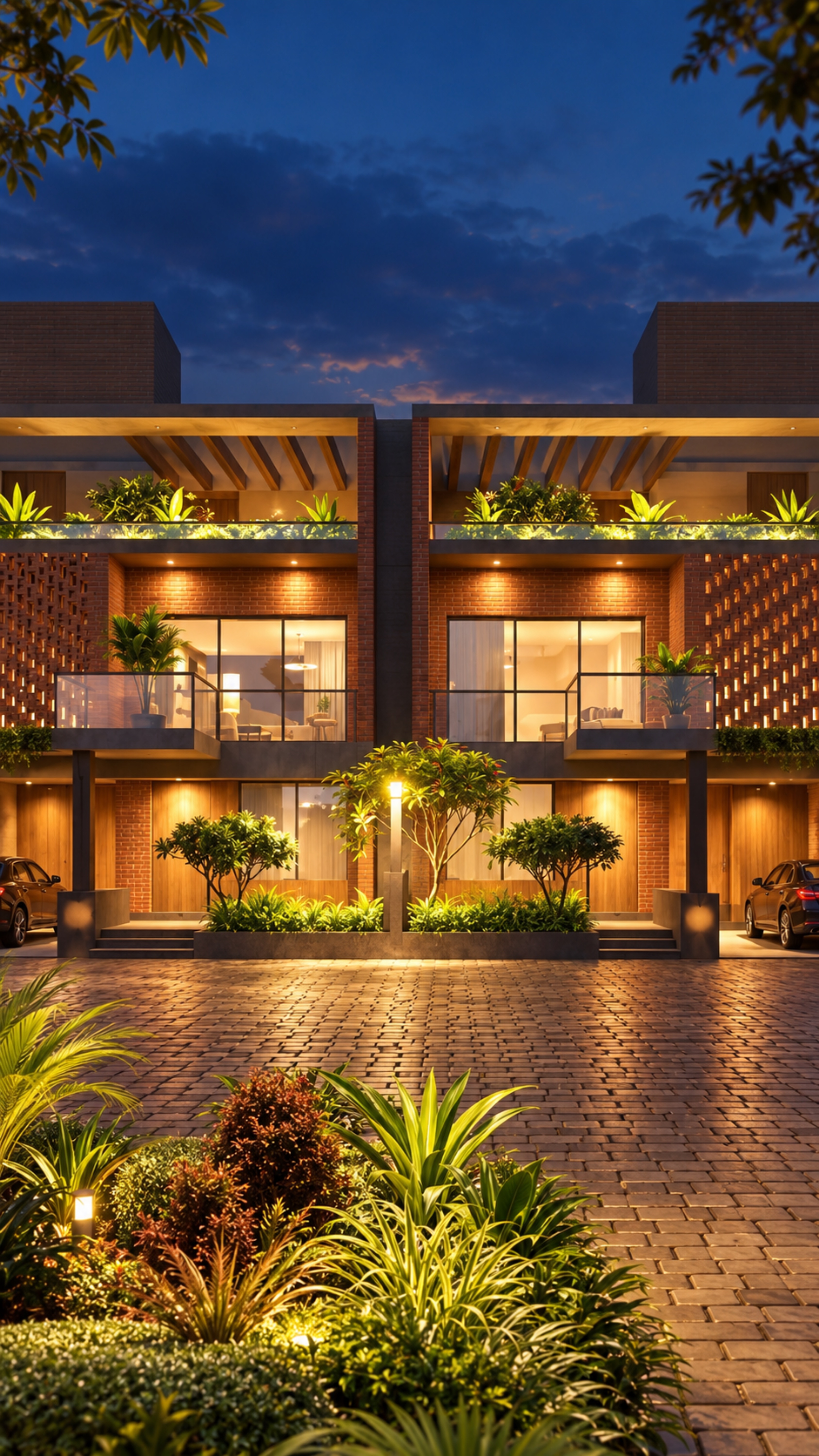 Skycourt villa at dusk